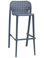 DAKY Sitzhöhe 75 cm Farbauswahl aus Polypropylen und Fiberglas-Hocker für den Außen oder Innenbereich