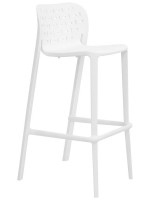DAKY seat h 75 cm color choice in polypropylene and fiberglass stool for outdoor or indoor