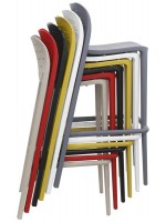 DAKY asiento h 75 cm elección de color en polipropileno y fibra de vidrio taburete para exterior o interior