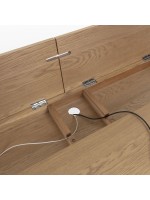 FABER tavolo scrivania con 2 cassetti in legno di frassino naturale