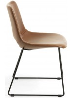 ISEO color choice in faux leather and legs in black metal chair design