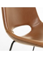 ISEO Farbwahl in Kunstleder und Beine in schwarzem Metall Stuhl Design