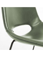 ISEO color choice in faux leather and legs in black metal chair design