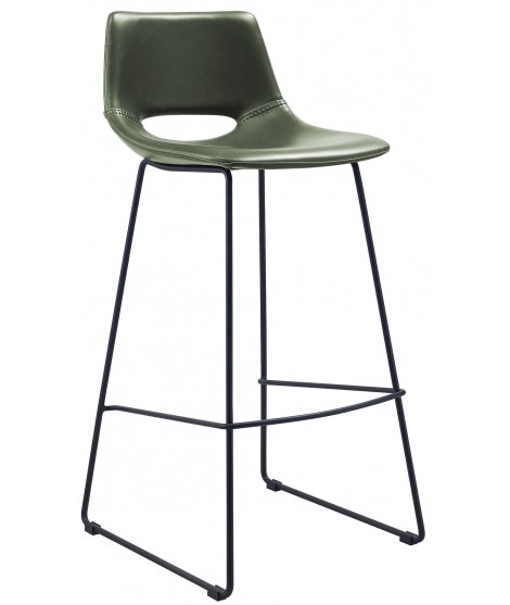 ISEO 76 o 65 cm color choice in eco-leather and legs in black metal design stool