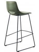 ISEO 76 o 65 cm elección del color en cuero ecológico y patas en taburete de diseño en metal negro