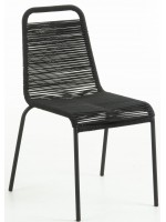 GENIUS choix de couleurs en corde et chaise design en métal pour meubles de terrasse de jardin