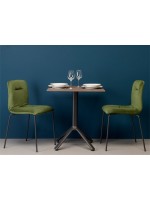 ALICE POP legs in anthracite steel in velvet color choice or beige faux leather or in fire-retardant velvet chair