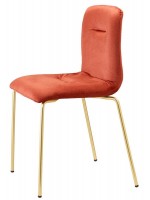ALICE POP legs in brass steel in velvet color choice or beige faux leather or in fire-retardant velvet chair