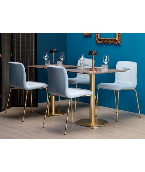 ALICE POP Beine aus Messing Stahl in Samt Farbe Wahl oder Beige Kunstleder oder in feuerhemmenden Samt Stuhl