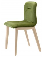 NATURAL ALICE POP in wenge or natural and in velvet color choice or beige faux leather or fireproof velvet chair