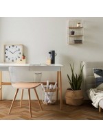 BATAR in Naturholz und Polycarbonat Stuhl mit Armlehnen Wohnkultur Design