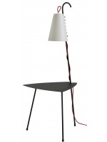 DEMAR white or black coffee table in painted metal with lamp