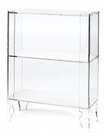 BAGHI console or bookcase in transparent methacrylate home design