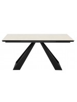 PARTENONE 160x90 allungabile 240 tavolo con piano in cristallo antigraffio e struttura in metallo verniciato design casa