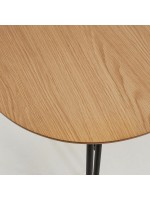 DIVA mesa ovalada 140 extensible 220 cm o 170 extensible 320 cm con tapa de roble natural y patas de metal negro