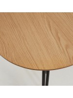 DIVA oval table 140 extendable 220 cm or 170 extendable 320 cm with natural oak top and black metal legs