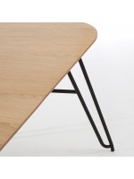 DIVA oval table 140 extendable 220 cm or 170 extendable 320 cm with natural oak top and black metal legs