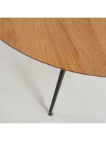 GENOBITO extendable table diameter 120 reaches 200 cm with ash ash top and black metal legs