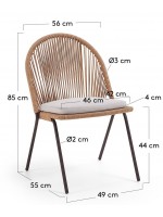 GINGER in rope design chair for indoor or outdoor