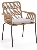 CLEO silla de diseño en cuerda negra o beige para interior o exterior