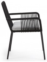 CLEO nera o beige in corda sedia di design per interno o esterno