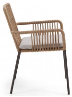 CLEO black or beige in rope design chair for indoor or outdoor