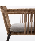 CLEO black or beige in rope design chair for indoor or outdoor