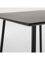 BENT table 75x75 en acier galvanisé peint noir et poly ciment pour terrasses de jardin résidence hôtel bars restaurants chalets