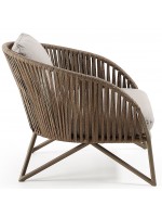 BOLER Sessel aus Seil und Metall mit Kissen für Gartenterrassen im Innen und Außenbereich