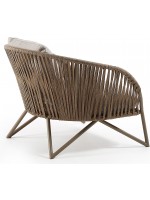 BOLER Sessel aus Seil und Metall mit Kissen für Gartenterrassen im Innen und Außenbereich
