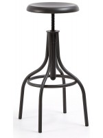 ANDER hauteur 65-85 cm en métal peint graphite tabouret à vis design maison salon bar intérieur ou extérieur
