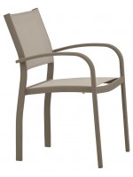GARVIN sedia impilabile in alluminio verniciato e textilene per esterno giardino terrazzi hotel chalet bar ristoranti