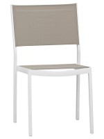 GARVIN Silla apilable de aluminio pintado y textilene para uso exterior jardines terrazas hoteles chalets bares restaurantes