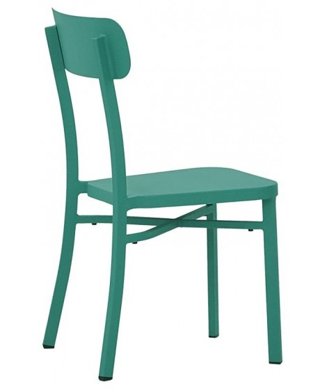 DREM in painted aluminum choice of color stackable chair for bars, ice cream parlors hotels chalets restaurants outdoor terraces
