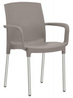 BRAIAN choix de couleur en aluminium et chaise empilable en polypropylène avec accoudoirs pour bars extérieurs