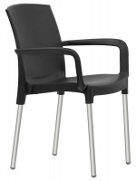 BRAIAN elección de color en silla apilable de aluminio y polipropileno con reposabrazos para bares exteriores