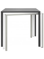 CAMAY 70x70 o 80X80 in metallo verniciato bianco o nero o tortora tavolo quadrato per esterno impilabile