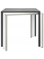 CAMAY 70x70 o 80X80 in metallo verniciato bianco o nero tavolo quadrato per esterno impilabile