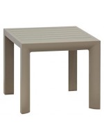 LUZON 40x40 coffee table in white or dove gray painted aluminum for outdoor garden terrace