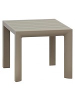 Table basse LUZON 40x40 en aluminium peint blanc ou gris tourterelle pour terrasse de jardin extérieur