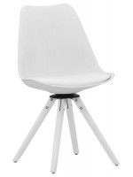 ALEMIS swivel chair choice color in wood and polypropylene and eco-leather cushion design home contract offices