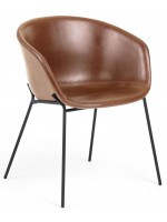 INNO gepolsterter Stuhl mit Armlehnen und Metallbeinen Design-Heimsessel