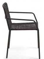 AVINIA Chaise choix de couleur avec accoudoirs en métal et design de corde pour jardin ou terrasse