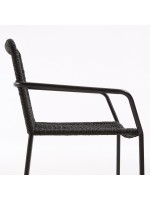 AVINIA Chaise choix de couleur avec accoudoirs en métal et design de corde pour jardin ou terrasse