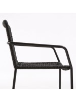 AVINIA color choice chair with metal armrests and rope design for outdoor garden or terrace