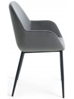 GIOVI padded chair with armrests and metal legs design home armchair