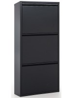 SCARPIERA 15x50x103 shoe cabinet with 3 flap doors in white or black or gray painted metal