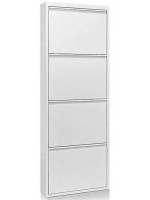 SCARPIERA 15x50x136 shoe rack with 4 flap doors in white or black or gray painted metal