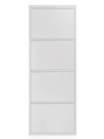 SCARPIERA 15x50x136 shoe rack with 4 flap doors in white or black or gray painted metal