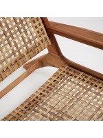 CELTO armchair in solid acacia wood and internal or external woven wicker